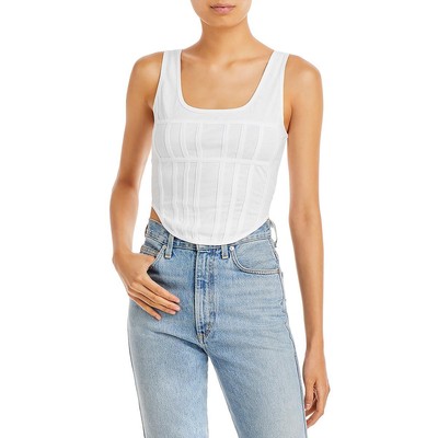 

Рубашка-бандо без рукавов Fore Womens White Corset  BHFO 4597, Белый
