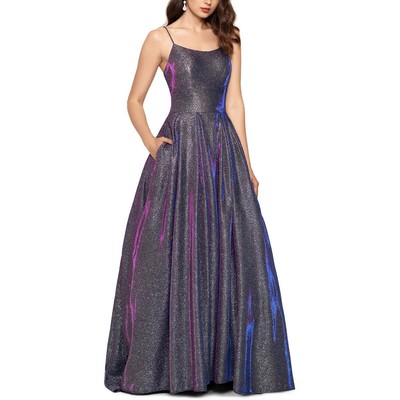 

Женское черное вечернее платье с блестками и плиссировкой Betsy - Adam  BHFO 4931, Black multi