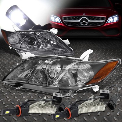 ДЫМЧАТЫЙ КОРПУС, ЯНТАРНАЯ БОКОВАЯ ФАРА + ПАРА СВЕТОДИОДОВ HID 6000K ДЛЯ 07-09 CAMRY XV40