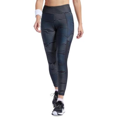 

Женские спортивные леггинсы Reebok в сетку в полоску для тренировок Athletic BHFO 0953, Night black