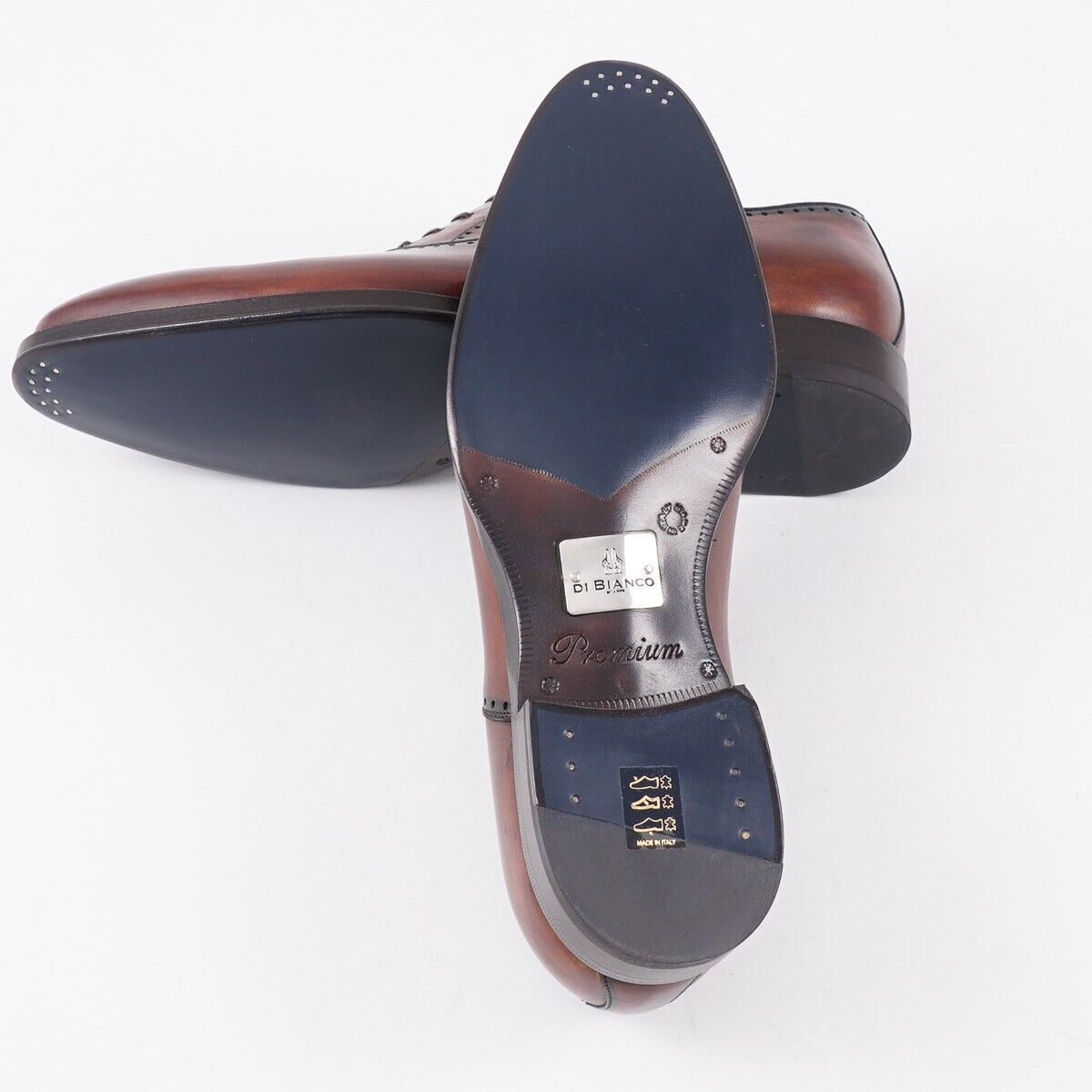 Pre-owned Di Bianco Premium 'ancona' Museum Calf Leather Oxford Us 9.5 (eu 42.5) Shoes In Brown