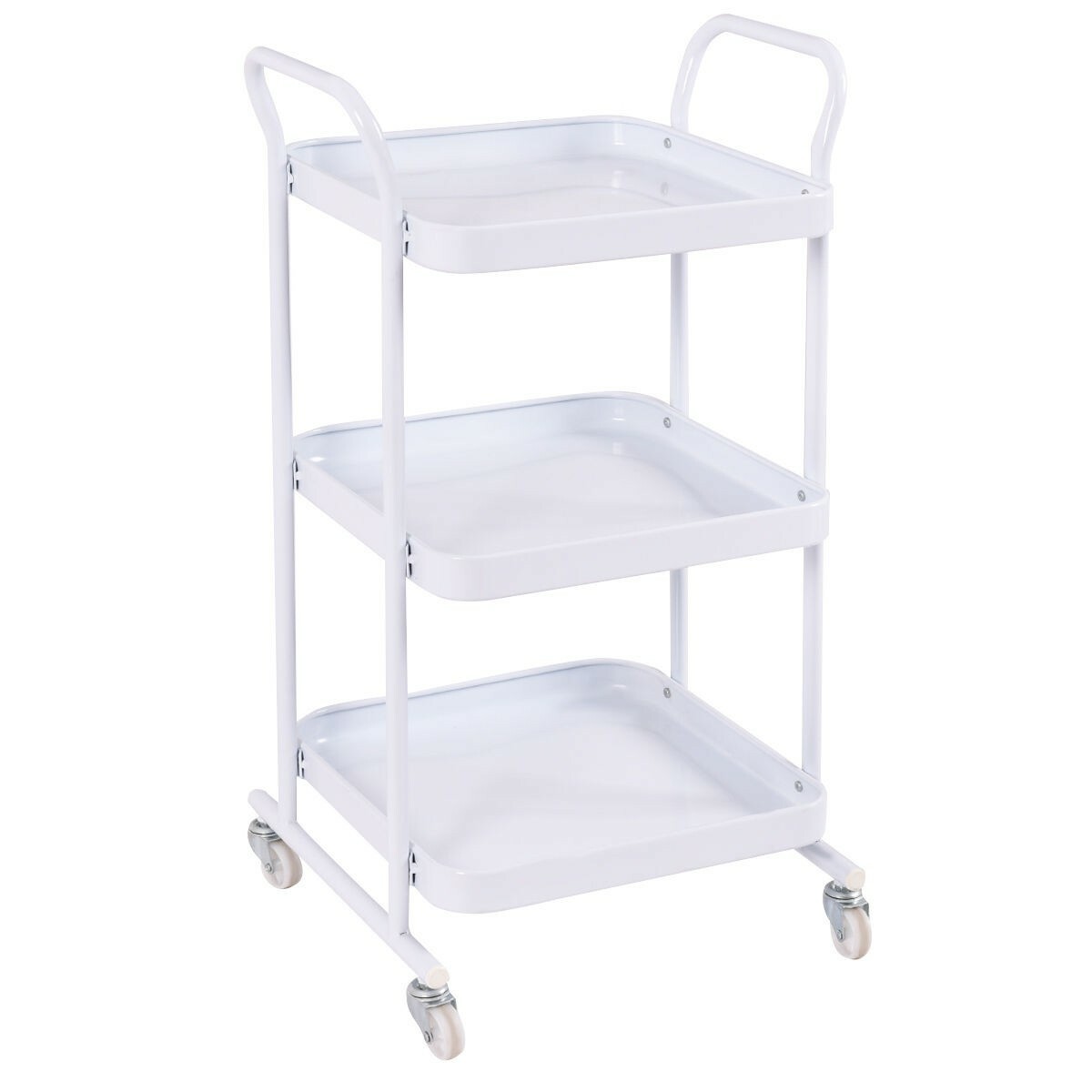 Kitchen Island Cart 3-Tier Rolling Storage Steel Shelves Rack Organizer Trolley