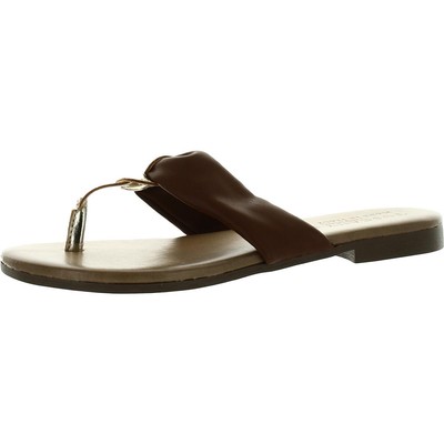 Tuscany By Easy Street Womens Aulina Leather Thong Slide Sandals Shoes BHFO 0358