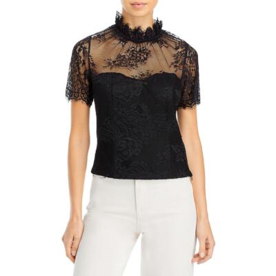 

Женская кружевная рубашка с боковой молнией Lucy Paris, топ BHFO 1714, Черный