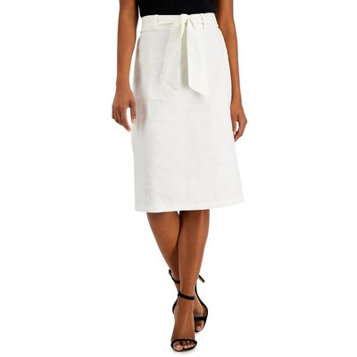 

Anne Klein Женская льняная дневная юбка-трапеция длиной до колена BHFO 8814, Bright white