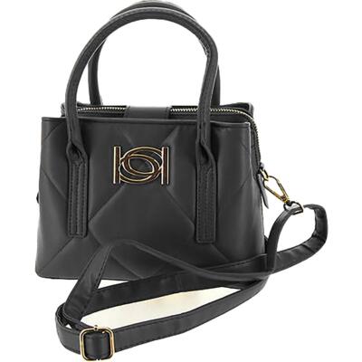 

Женская черная стеганая сумка-саквояж из искусственной кожи Bebe, маленькая BHFO 3638