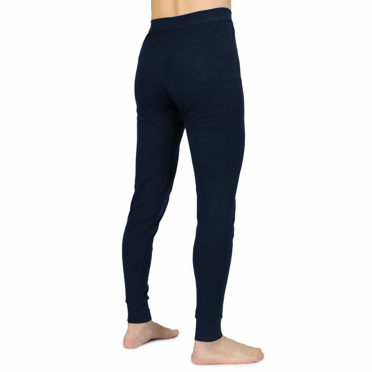 100% Cotton Long Johns Bottoms Men Fleece Lined Thermal Underwear Leggings Pants