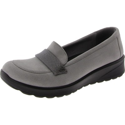 Bzees Womens Gamma 2 Gray Slip-On Penny Loafers Shoes 8.5 Wide (C,D,W) BHFO 0042