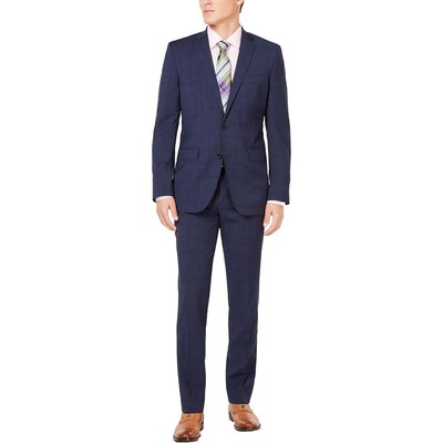 Kenneth Cole New York Mens Navy Two-Button Suit Jacket Blazer 44R BHFO 4086