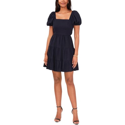 

CeCe Женское темно-синее льняное короткое ярусное мини-платье  BHFO 2188, Navy