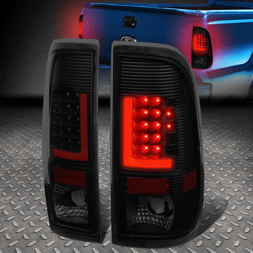 [СВЕТОДИОДНЫЙ КРАСНЫЙ L-ОБРАЗНЫЙ ФОНАРЬ]ДЛЯ 90-97 FORD F150 / SUPER DUTY ЗАДНИЙ ФОНАРЬ СТОП-СИГНАЛА С ТОНИРОВКОЙ