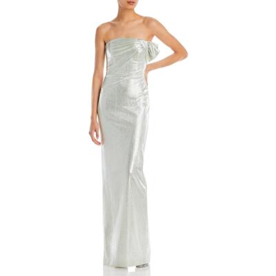 Black Halo Womens Divina Metallic Strapless Formal Evening Dress Gown BHFO 9988