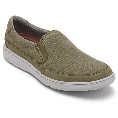 

Rockport Mens Beckwith Dble Gore Canvas Slip-On Sneakers Shoes BHFO 6992, Olive, Beckwith Dble Gore