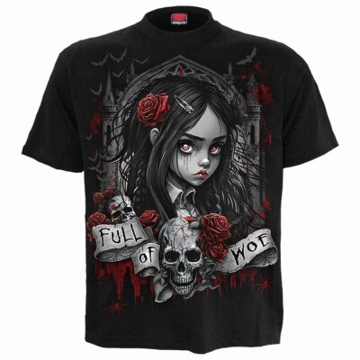 Spiral Full Of Woe Cute Front Print T-Shirt   Ships in 2-4 Weeks   Gothic