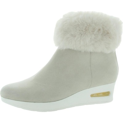 

Женские ботильоны из искусственной замши Abri Ivory DKNY на танкетке 6.5 Medium (B,M) BHFO 6636, Белый