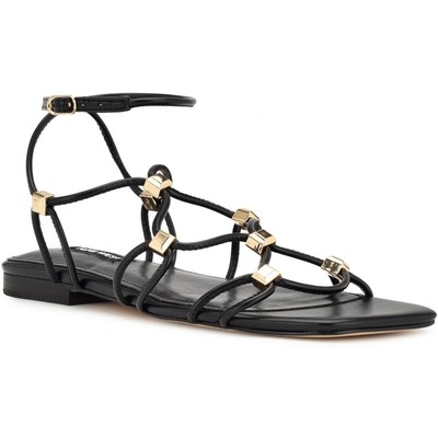 Nine West Womens Majah 3 Черные босоножки на плоской подошве 5 средних размеров (B, M) BHFO 0873