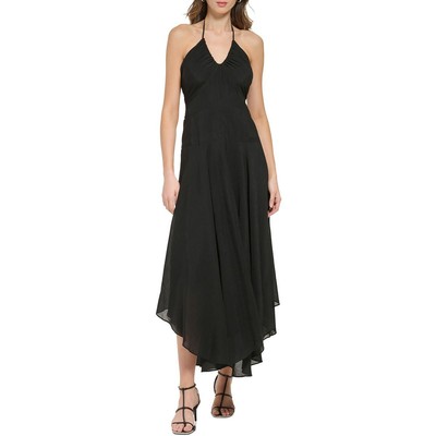 Женское черное коктейльное платье на бретелях с открытой спиной DKNY 2 BHFO 9358
