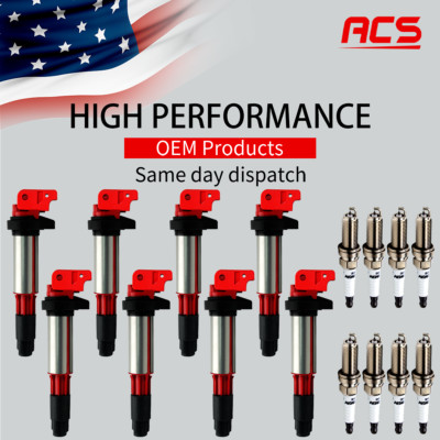 8X High Energy OEM Ignition Coil & 8X Spark Plug for 550i 650i 750i X5 4.8 UF515