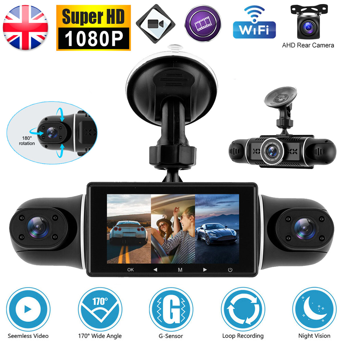 4-channel 1080p Car Camera Dvr Vehicle Video G-sensor