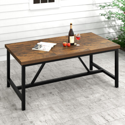 Outdoor Patio Dining Table for  6-8 Person Wooden Dinner Table Garden Furniture