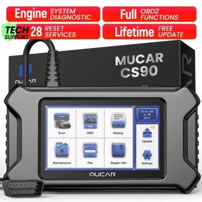 MUCAR CS90 Full OBD2 Engine Diagnostic Scanner Tool SAS TPMS Reset 28 Services