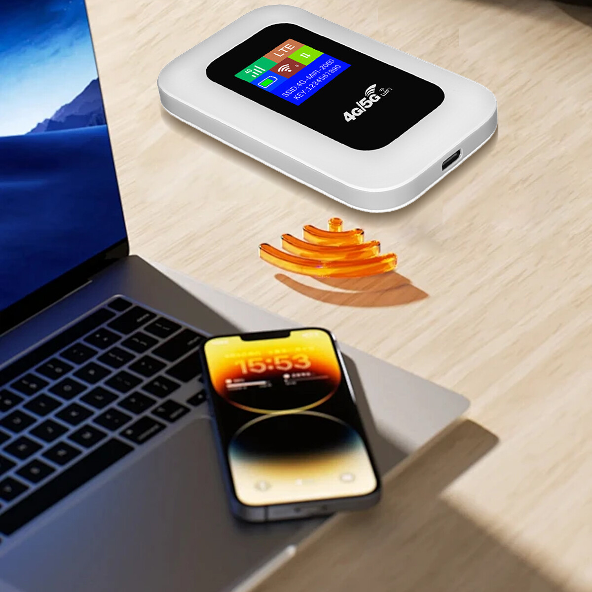 Portable 4G 5G LTE Wireless WiFi Router Mobile Broadband MIFI LCD Hotspot