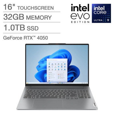 Lenovo IdeaPad Pro 5i Laptop Ultra 9 32GB 1TB SSD 16'' 2K OLED Touch RTX 4050
