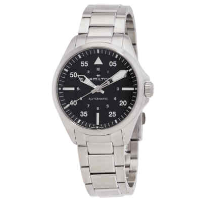 Часы Hamilton Aviation Pilot цвета хаки с автоматическим черным циферблатом H76305130