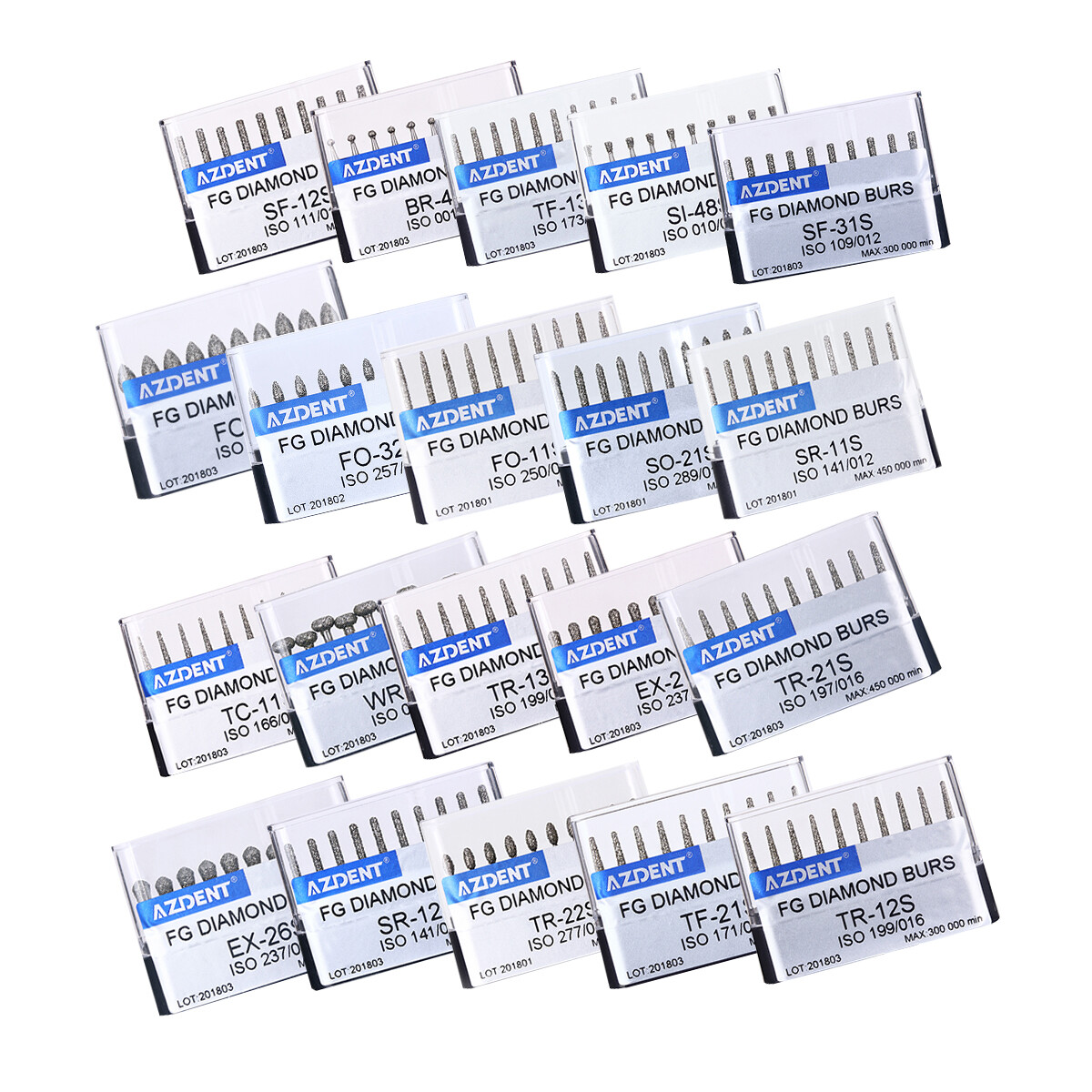 100pcs AZDENT Dental Super Coarse Diamond FG Burs For High Speed Handpiece