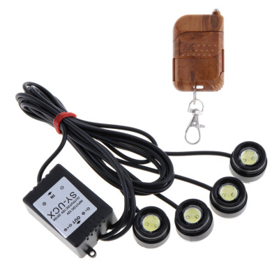 4 in 1 12V Car Motorcycle Eagle Eye LED Flash Strobe Lights Warning Lamp &Remote