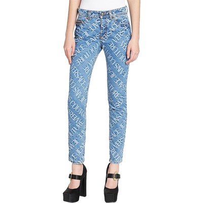 Женские джинсы Versace Jeans Couture средней посадки с монограммой и высокой талией BHFO 1667