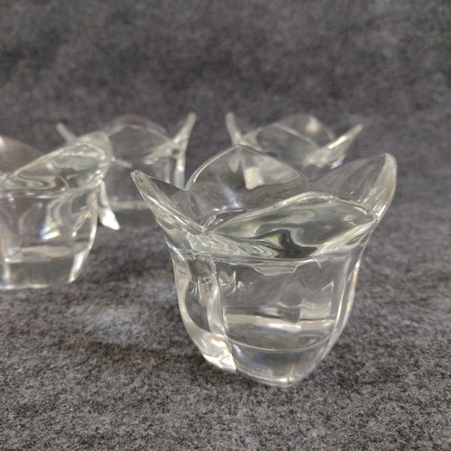 S Lot Of 4 Clear Four Petals Glass