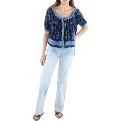 

Женская блузка на пуговицах с синим галстуком Free People  BHFO 1185, Dark combo