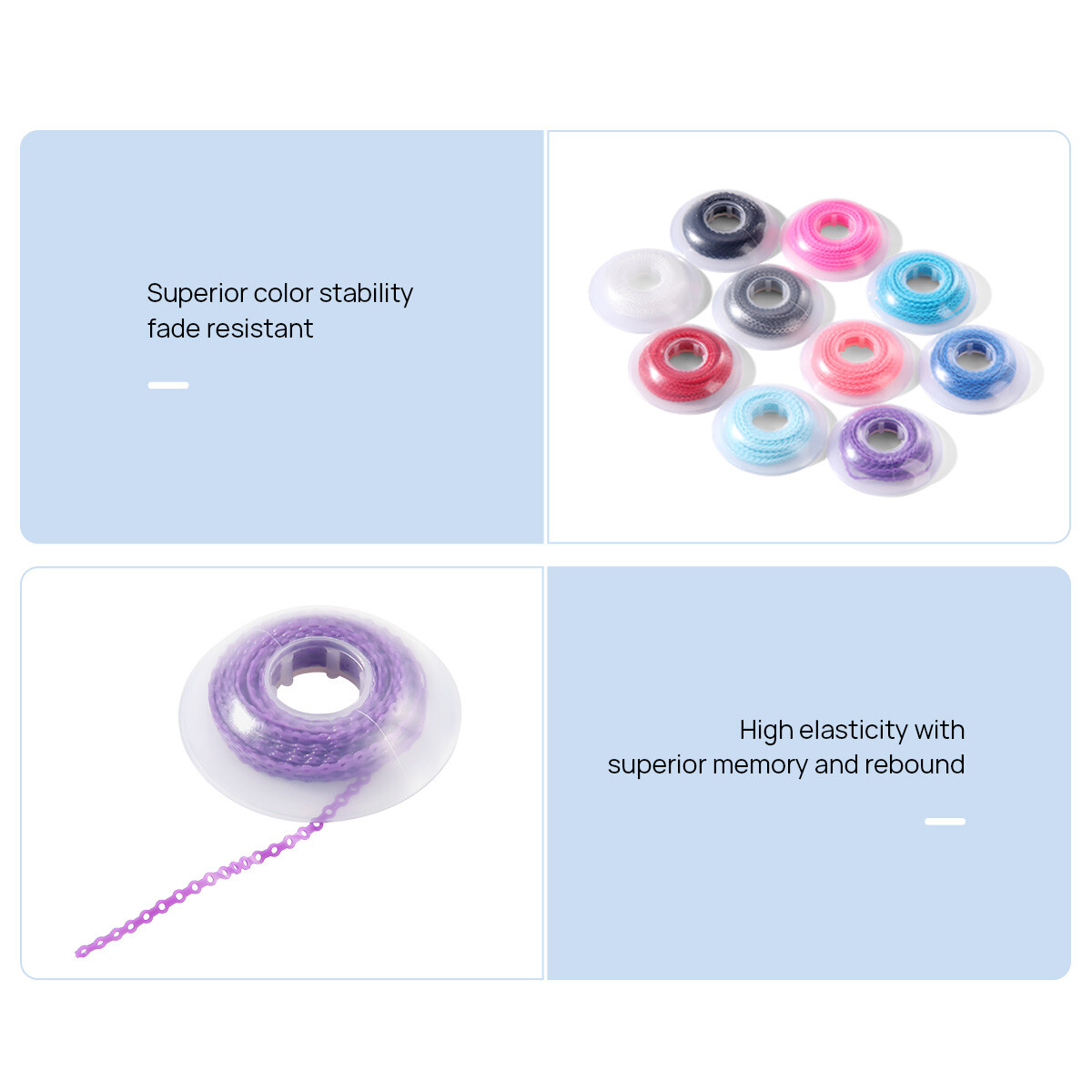 Dental Orthodontic Elastic Rubber Power Chain Braces Bands Short/Long/Close