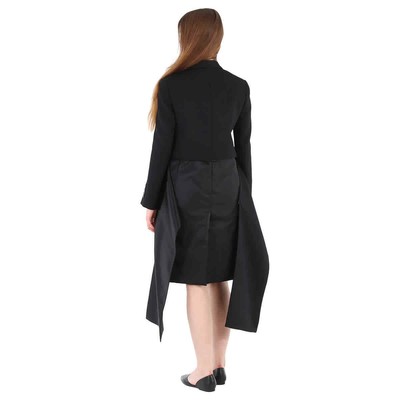 Pre-owned Burberry Ladies Black Wadded Detachable-warmer Wool Tailored Jacket, Brand Size