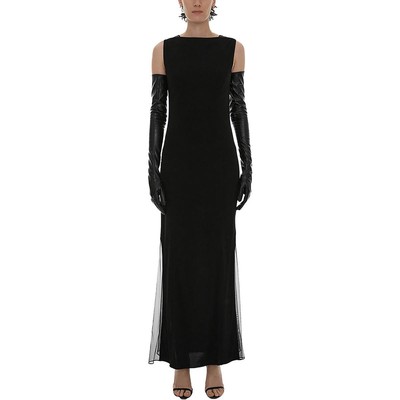 Женское черное прозрачное вечернее платье макси без рукавов Helmut Lang 4 BHFO 3651