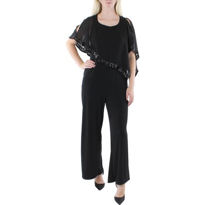 

Женский черный формальный комбинезон с драпировкой и блестками NY Collection  BHFO 1621