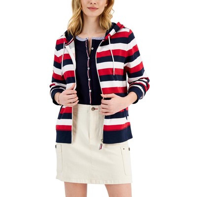 

Tommy Hilfiger Женская красная удобная и комфортная толстовка с капюшоном для отдыха  BHFO 9038, Sky captain multi