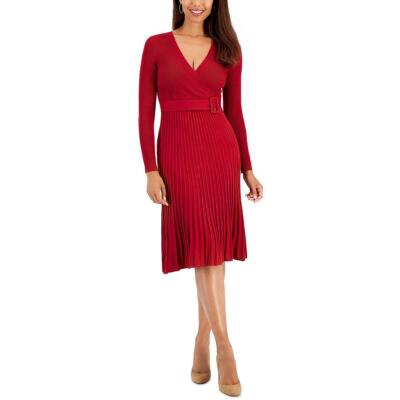 Фирменный женский трикотажный свитер Robbie Bee с плиссировкой до середины икры BHFO 4877