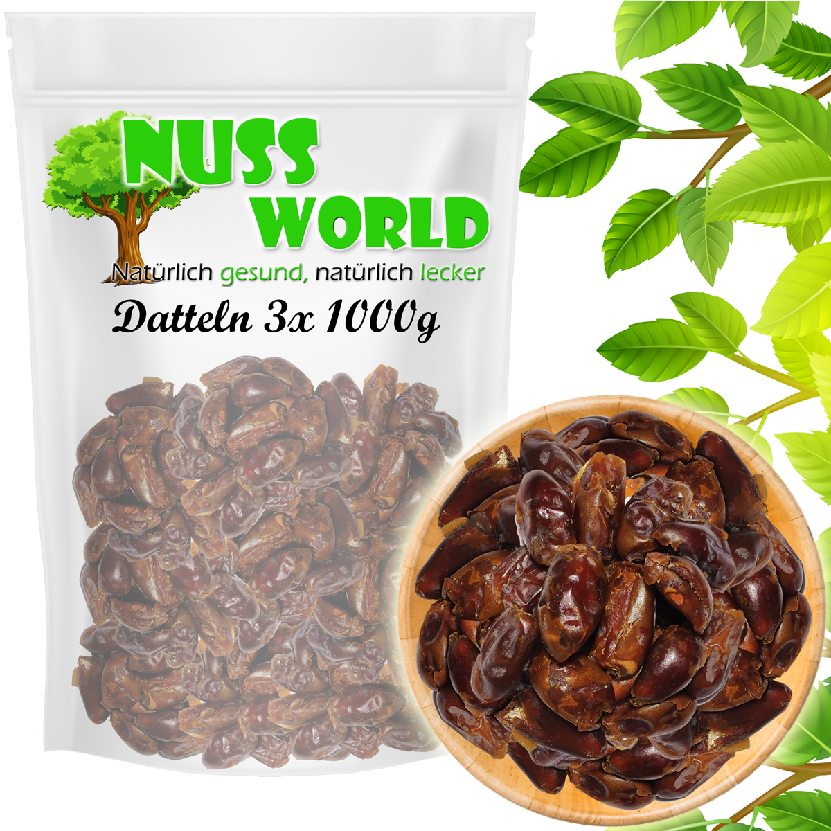 3x 1kg Datteln ohne Stein getrocknet naturbelassen Müsli 1A 3000g