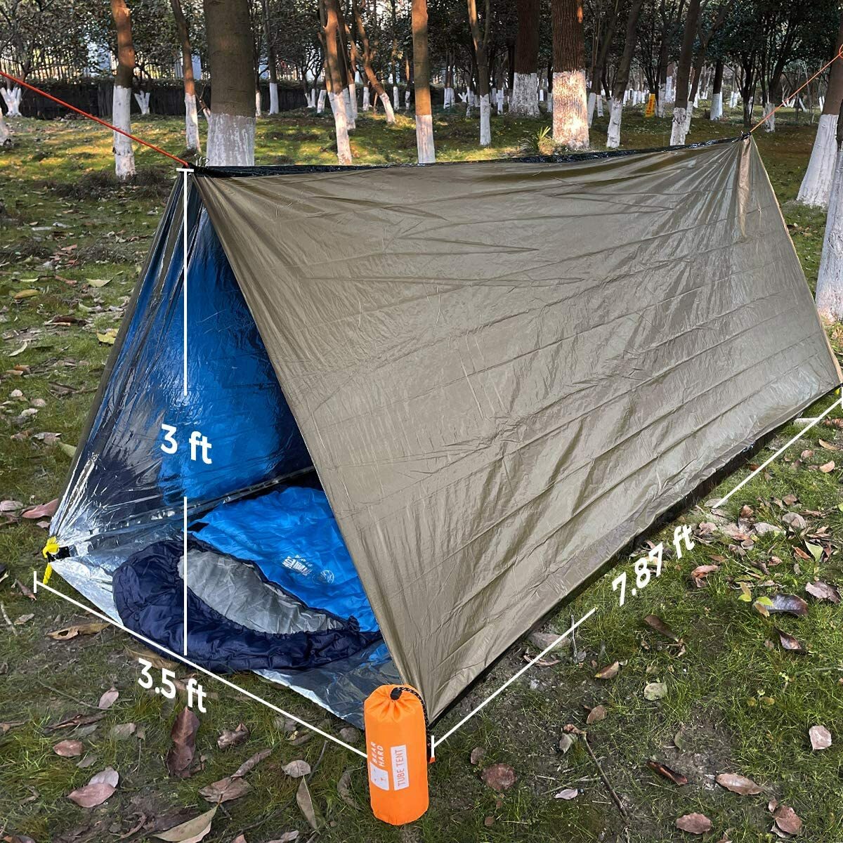 Person Tube Tent Survival Shelter 