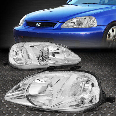 ДЛЯ 99-00 HONDA CIVIC EJ EM EK ХРОМИРОВАННЫЙ КОРПУС ЧИСТЫЙ УГОЛ ФАР СИГНАЛЬНАЯ ЛАМПА