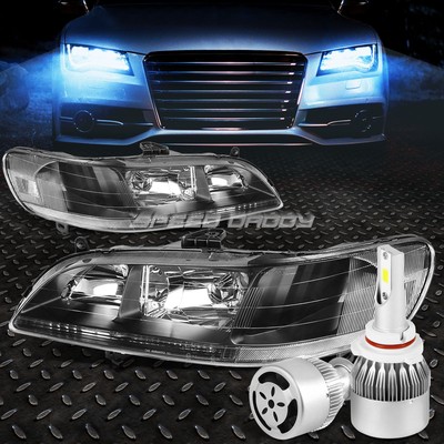 ЧЕРНЫЙ КОРПУС ФАРЫ С ПРОЗРАЧНЫМ УГЛОМ + БЕЛЫЙ СВЕТОДИОД 9006 HID с ВЕНТИЛЯТОРОМ ДЛЯ ACCORD 98-02