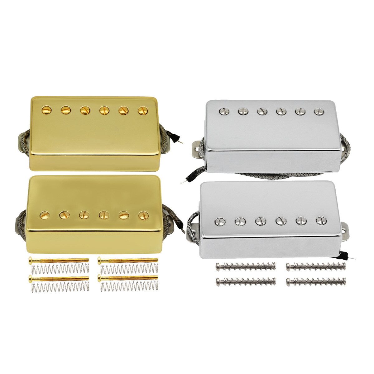 FLEOR Alnico 5 Humbucker SG LP Guitar Pickup Neck / Bridge Pickup Chrome Cover