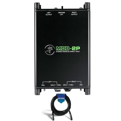 Пассивная стереосистема Mackie MDB-2P Direct Box с 20-дюймовым сверхпрочным микрофонным кабелем XLR