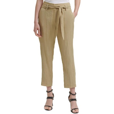 

Женские зеленые прямые брюки с высокой посадкой и поясом DKNY  BHFO 6918, Hazel green
