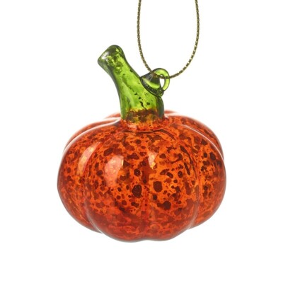 Autumn Home Decoration Halloween Heaven Sends Crackled Glass Pumpkin Hanging 