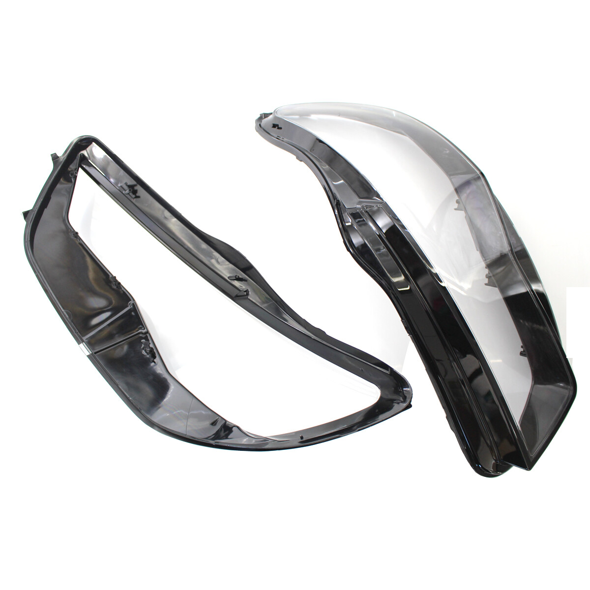 Left & Right Headlight Lens Cover Headlamp Lens Clear For Audi A6 C7 2016-2018