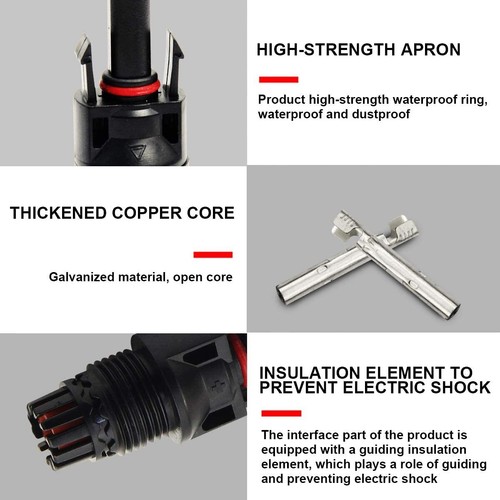 20Pairs Solar Cable Connectors 4mm-6mm 30Amp Waterproof Solar Panel Wire Joiners