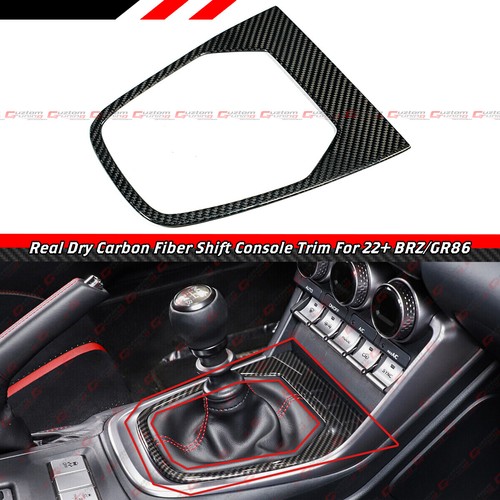 FOR 2022-26 SUBARU BRZ TOYOTA GR86 CARBON FIBER SHIFTER GEAR CONSOLE TRIM COVER